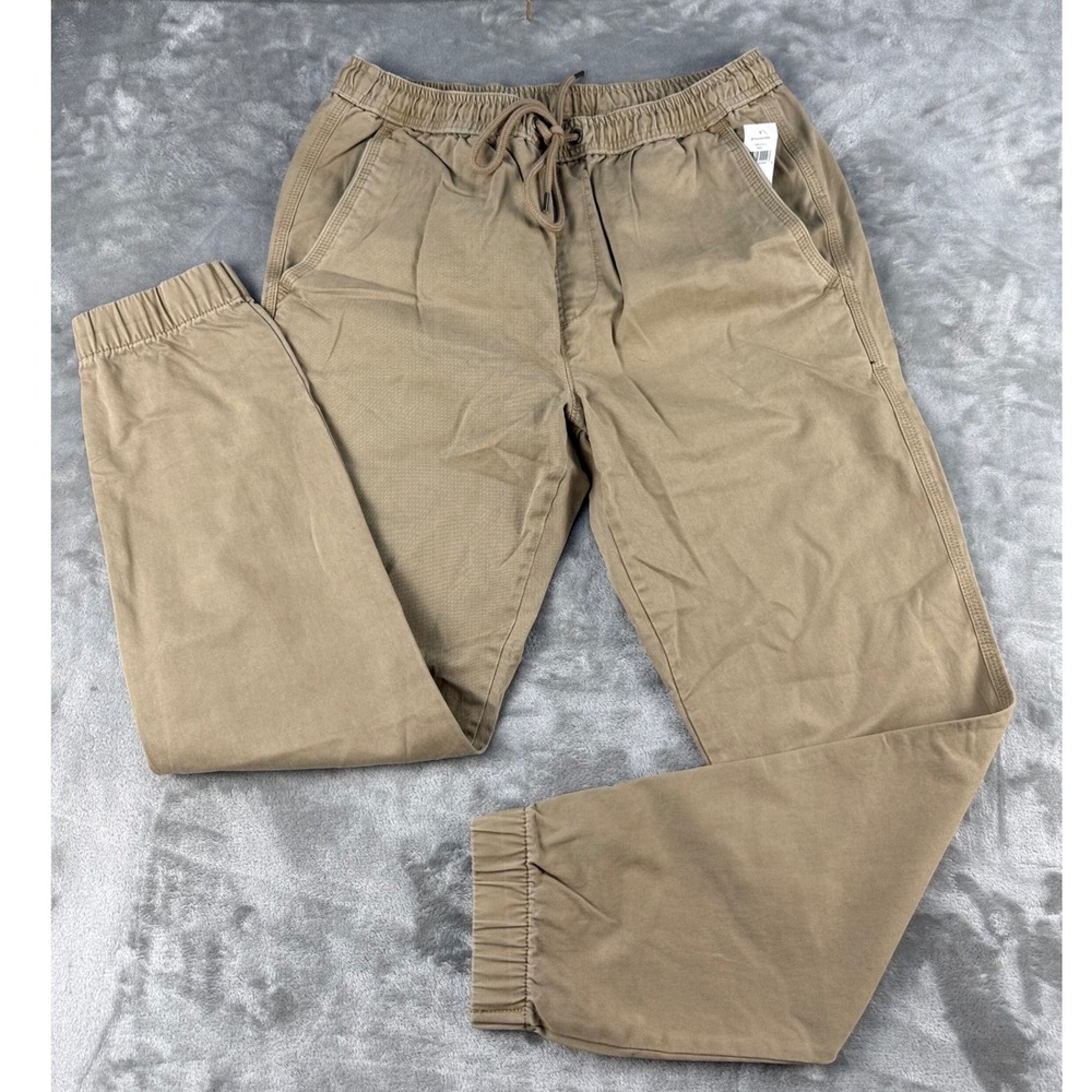 Gap Mens Khaki Jogger Pants‎ Tan Elastic Waist Drawstring Size M 718204-01-1